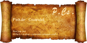Pekár Csanád névjegykártya